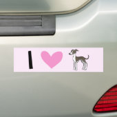 私はグレイハウンド/Whippets/イタリアン・グレーハウンドを愛します バンパーステッカー (車上)