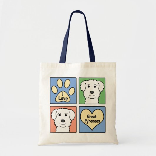 私はグレート・ピレニーズを愛します トートバッグ (正面)