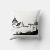 私はグロドノベラルーシ建築スケッチ城が大好き クッション (裏面)