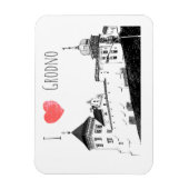 私はグロドノベラルーシ建築スケッチ城が大好き マグネット (縦)