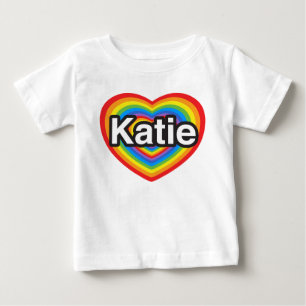 私はケイティが大好きです。私はケイティを愛している。ハート ベビーTシャツ