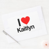 私はケイトリンが大好きだ 長方形シール (封筒)