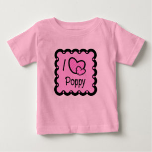 私はケシのかわいいTシャツを愛します ベビーTシャツ