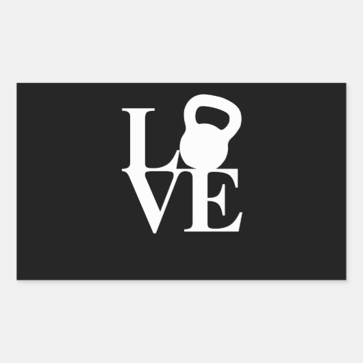 私はケトルベルが大好き 長方形シール (正面)