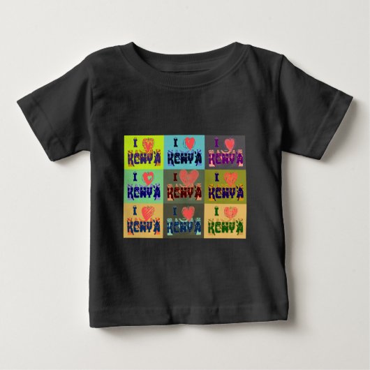 私はケニアが大好きだ。 ベビーTシャツ (正面)