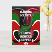 私はケニアのコーヒーグリーティングカードテンプレートが大好き カード (黄色い花)