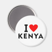 私はケニアの国が大好きで、ハート旅行の観光も好きだ マグネット (正面/裏面)