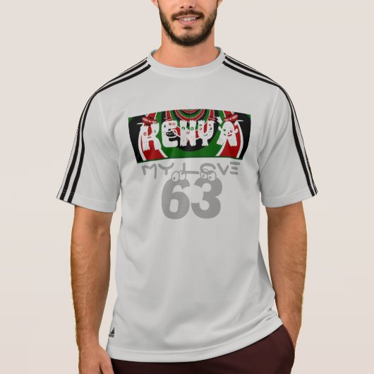 私はケニアの男性のAdidas ClimaLite Tシャツが大好き Tシャツ (正面)