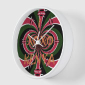 私はケニアXOXOブラックレッドグリーン国旗の色が大好き 壁時計 (傾斜)