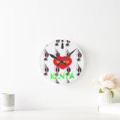 私はケニヤXOXOを愛します ラウンド壁時計 (ホーム)