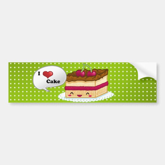 私はケーキを愛します バンパーステッカー (正面)
