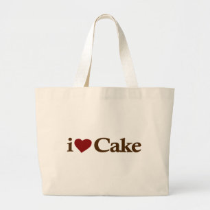 私はケーキを愛します ラージトートバッグ