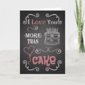 私はケーキチョークボード誕生日カードよりも愛している カード (正面)