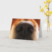 私はケーキ、犬の鼻、誕生日グリーティングカード カード (黄色い花)