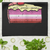 私はケーキLGBTレ食べスブ国旗のゲイプライドを望む キッチンタオル (折り畳み)