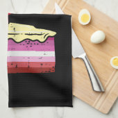 私はケーキLGBTレ食べスブ国旗のゲイプライドを望む キッチンタオル (四つ折り)