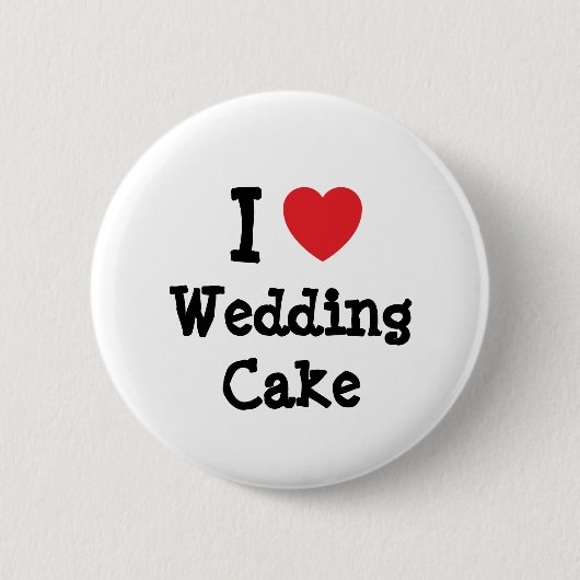 私はケー結婚キハートTシャツが大好きです 缶バッジ (正面)