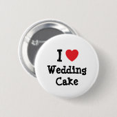 私はケー結婚キハートTシャツが大好きです 缶バッジ (正面&裏面)