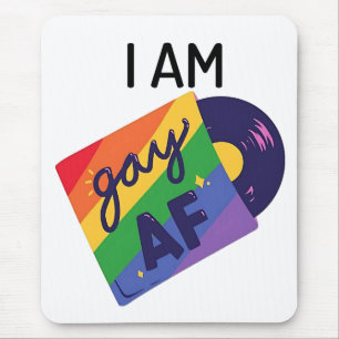 私はゲイおもしろいAF LGBTプライド月 マウスパッド