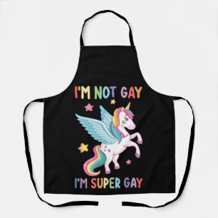私はゲイじゃない、スーパーゲイだ!プライドLGBTユニコーン エプロン