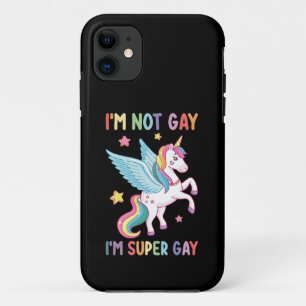 私はゲイじゃない、スーパーゲイだ!プライドLGBTユニコーン iPhone 11 ケース