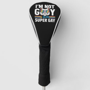 私はゲイじゃない、スーパーゲイだ LGBT ゲイ プライド 猫 ゴルフヘッドカバー
