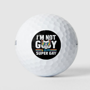 私はゲイじゃない、スーパーゲイだ LGBT ゲイ プライド 猫 ゴルフボール