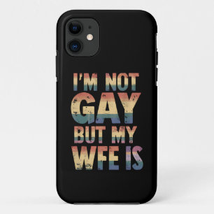 私はゲイではありませんが妻はLGBT レインボー 結婚式 iPhone 11 ケース