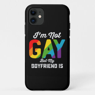 私はゲイではありませんが私の彼氏は面白い LGBTQ Pride iPhone 11 ケース