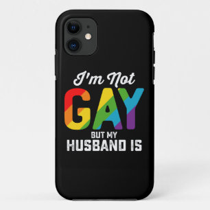 私はゲイではありませんが、私の夫は面白い LGBTQ Pride iPhone 11 ケース