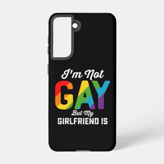 私はゲイではないが、ガールフレンドはおもしろいLGBTQプライド SAMSUNG GALAXYケース (裏面)