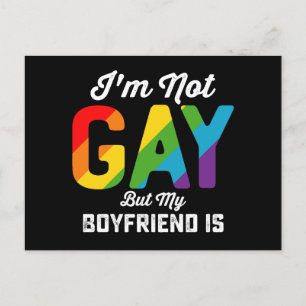 私はゲイではないが、ボーイフレンドはおもしろいLGBTQプライド ポストカード