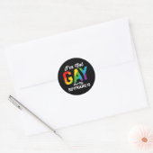 私はゲイではないが、ボーイフレンドはおもしろいLGBTQプライド ラウンドシール (封筒)