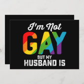 私はゲイではないが、夫はおもしろいLGBTQプライド 招待状 (正面/裏面)