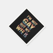 私はゲイではないが、妻はLGBTレインボー結婚ズ スタンダードカクテルナプキン (角)