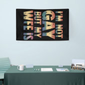 私はゲイではないが、妻はLGBTレインボー結婚ズ 横断幕 (トレードショー)