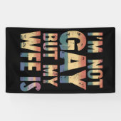 私はゲイではないが、妻はLGBTレインボー結婚ズ 横断幕 (横)