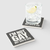 私はゲイではないが、20ドルは20ドルおもしろいLGBTQ ストーンコースター (横)