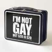 私はゲイではないが、20ドルは20ドルおもしろいLGBTQ メタルランチボックス (正面)