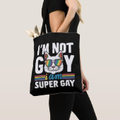 私はゲイではないすごいゲイLGBTゲイプライド猫 トートバッグ (クローズアップ)