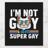 私はゲイではないすごいゲイLGBTゲイプライド猫 ワインラベル (シングルラベル)