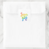 私はゲイではないすごいゲイTシャツ – LGBTプライドライ スクエアシール (バッグ)