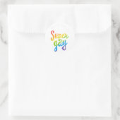 私はゲイではないすごいゲイTシャツ – LGBTプライドライ ラウンドシール (バッグ)