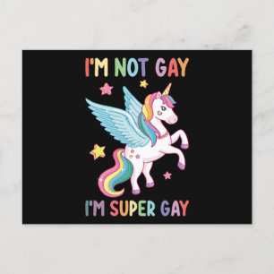 私はゲイではないゲイプライドすごいLGBT Unicorn ポストカード