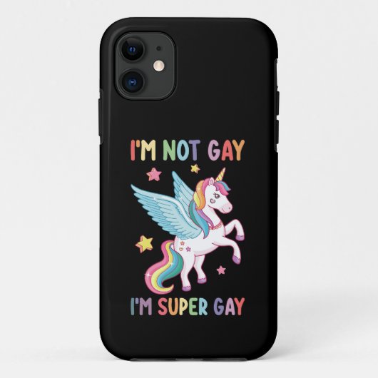 私はゲイではないゲイプライドすごいLGBT Unicorn Case-Mate iPhoneケース (裏面)