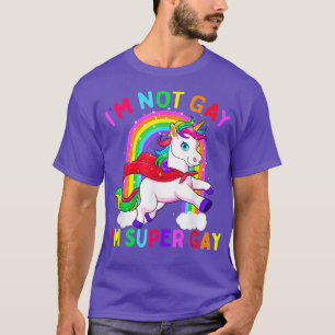 私はゲイではない私はすごいゲイUnicorn LGBTプライドフラグ Tシャツ
