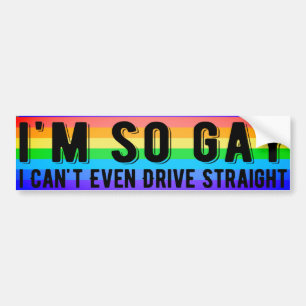 私はゲイでストレートLGBTプライドも運転できない バンパーステッカー