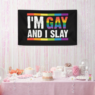 私はゲイでスラるLGBTQゲイ・プライド 横断幕