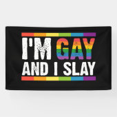 私はゲイでスラるLGBTQゲイ・プライド 横断幕 (横)