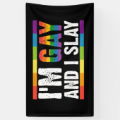 私はゲイでスラるLGBTQゲイ・プライド 横断幕 (縦)